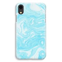 Waterverf blauw: iPhone XR Volledig Geprint Hoesje