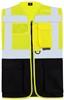 Korntex KX802 Executive Multifunctional Safety Vest Berlin - Signal Yellow/Black - 4XL - thumbnail