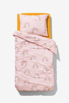 HEMA Peuterdekbedovertrek 120x150cm zacht katoen regenbogen (roze)