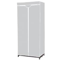 Draagbare Kledingkast Vrijstaande Garderobe Kleding Opslag Organisator Vouwkast met Opknoping Rek Grijs - thumbnail