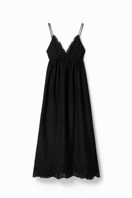 Lange kanten jurk - BLACK - S