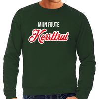 Mijn foute Kersttrui sierlijke letters Kerst sweater groen voor heren