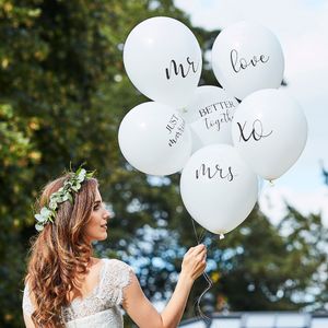 Ginger Ray BR-374 Botanical Wedding Ballonnen Wit