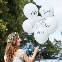 Ginger Ray BR-374 Botanical Wedding Ballonnen Wit