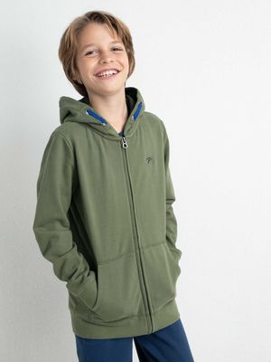 50% korting - Petrol Industries Jongens Hoodie met rits Dusty army - 176