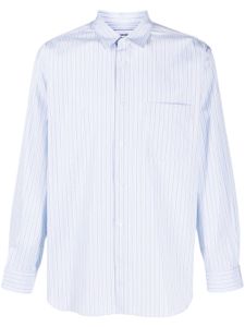 Comme Des Garçons Shirt chemise rayée en coton à manches longues - Bleu