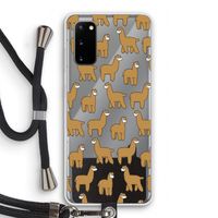 Alpacas: Samsung Galaxy S20 Transparant Hoesje met koord