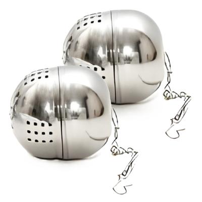 Theefilter bal / thee- 2x -ei - RVS - zilver - D4 cm - theezeef - voor losse thee of kruiden
