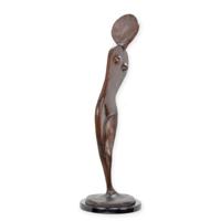 A MODERNIST BRONZE SCULPTURE OF A FEMALE NUDE