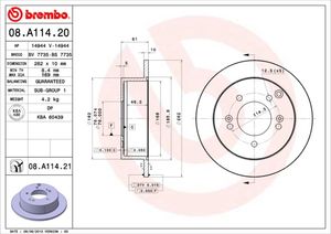 Remschijf BREMBO, Remschijftype: Massief, u.a. für KIA, Hyundai