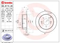 Remschijf BREMBO, Remschijftype: Massief, u.a. für KIA, Hyundai