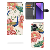 Telefoonhoesje met Pasjes voor Xiaomi Redmi Note 13 Pro Plus Pink Peacock