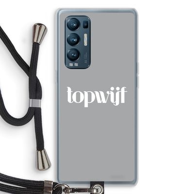 Topwijf Grijs Wit: Oppo Find X3 Neo Transparant Hoesje met koord