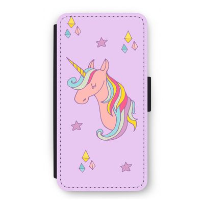 Roze eenhoorn: iPhone 12 Pro Flip Hoesje