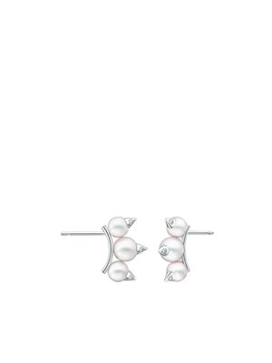 TASAKI boucles d'oreilles Collection Line Danger Neo en or blanc 18ct pavées de diamants - Argent