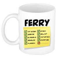 Naam mok Ferry - wit - top gozer - keramiek - 300 ml - cadeau collega beker Naam mok Ferry - wit - top gozer - keramiek - 300 ml - cadeau collega beker