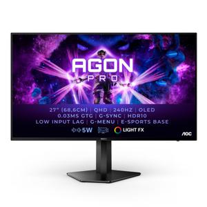 AOC AGON Pro AG276QZD gaming monitor 2x HDMI, 2x DisplayPort, 2x USB-A 3.2 (5 Gbit/s), 240 Hz