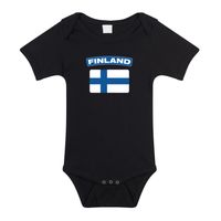 Finland romper met vlag zwart voor babys