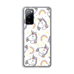 Rainbow Unicorn: Samsung Galaxy S20 FE / S20 FE 5G Transparant Hoesje
