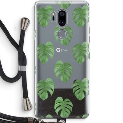 Monstera leaves: LG G7 Thinq Transparant Hoesje met koord