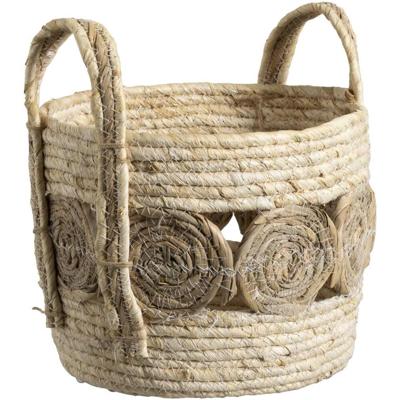 Leen Bakker - Mand Rondo - Naturel - 29xØ29 Cm - Natuurlijk Materiaal - Beige - H23 Cm