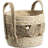 Leen Bakker - Mand Rondo - Naturel - 29xØ29 Cm - Natuurlijk Materiaal - Beige - H23 Cm