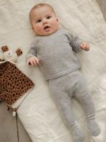 Babyset ENVIE DE FRAISE van wol en kasjmier gemêleerd grijs