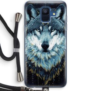 Darkness Wolf: Samsung Galaxy A6 (2018) Transparant Hoesje met koord