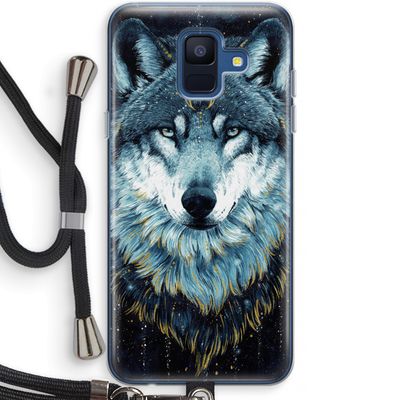Darkness Wolf: Samsung Galaxy A6 (2018) Transparant Hoesje met koord