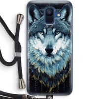 Darkness Wolf: Samsung Galaxy A6 (2018) Transparant Hoesje met koord