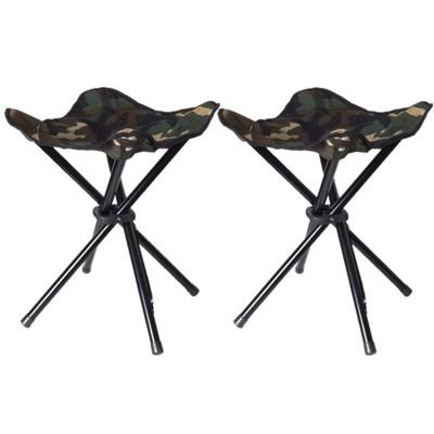 Vier poots opvouwbaar krukje - Set van 3x stuks - 42 cm - Campingstoel - Visserskrukje - camouflage