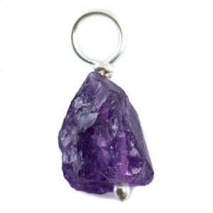 Ruwe Edelsteen Hanger Amethist 925 Zilver (8 - 12 mm)
