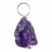 Ruwe Edelsteen Hanger Amethist 925 Zilver (8 - 12 mm)