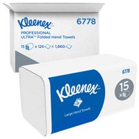 Handdoek Kleenex i-vouw 2-laags 21.5x31.8cm 15x124stuks wit 6778