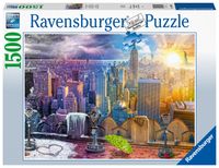 Ravensburger puzzel 1500 stukjes NY skyline dag en nacht - thumbnail