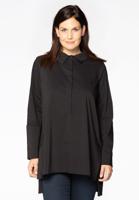 Yoek Blouse buttoned side slits | Zwart | Maat 38/40