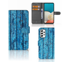 Samsung Galaxy A53 Book Style Case Wood Blue - thumbnail