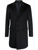 Emporio Armani manteau en cachemire à simple boutonnage - Noir