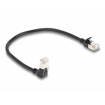 Delock 80303 RJ45 Netwerkkabel, patchkabel CAT 6A S/FTP 0.25 m Zwart 1 stuk(s)