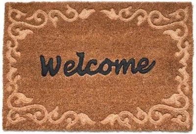 Deurmat kokos relief welcome l40b59 - Esschert design