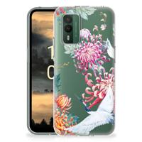 Nokia XR21 | TPU Hoesje | Bird Flowers