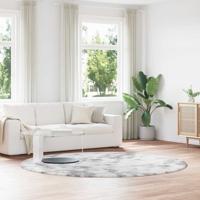 VidaXL Hoogpolig vloerkleed navarra 240x240 cm polyester zilvergrijs