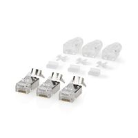 Nedis RJ45-Connector | RJ45 Pass Through | 10 Stuks | Grijs / Wit / Zwart | 1 stuks - CCBW89390GY - CCBW89390GY - thumbnail