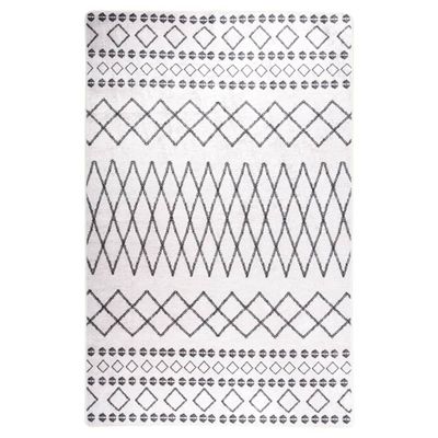 VidaXL Vloerkleed wasbaar anti-slip 80x150 cm zwart en wit