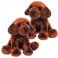 2x stuks pluche Labrador knuffel hond bruin 12 cm