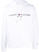 Tommy Hilfiger hoodie à logo brodé - Blanc