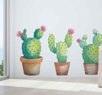 Bloemen stickers Drie aquarel cactussen - thumbnail