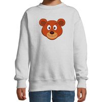 Cartoon beer trui grijs voor jongens en meisjes - Cartoon dieren sweater kinderen - thumbnail