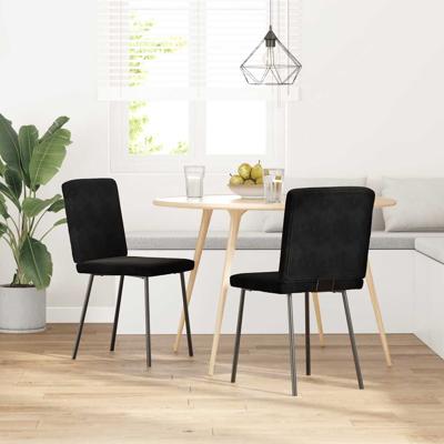 Eetkamerstoelen 2 st fluweel zwart
