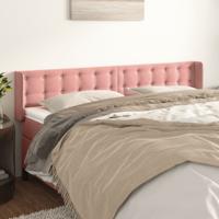 Hoofdbord met randen 163x16x78/88 cm fluweel roze